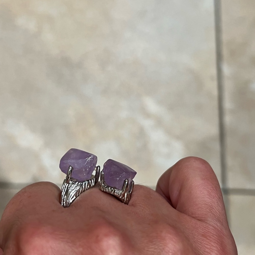 Statement Ring With Amethyst - image 4